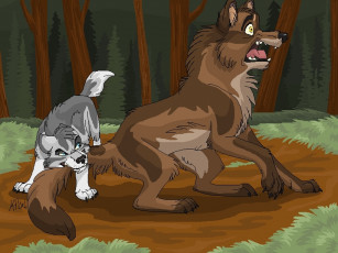 Картинка рисованные животные волки