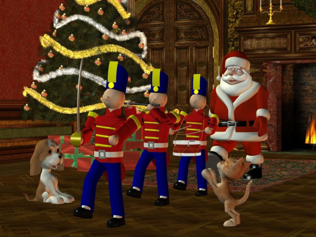 Обои картинки фото праздничные, 3д, графика, новый, год