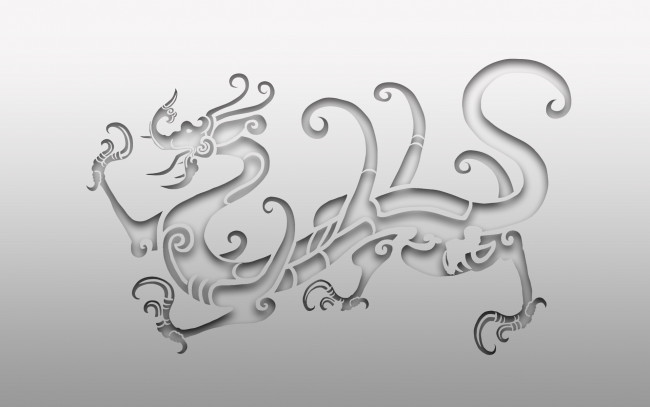 Обои картинки фото векторная, графика, стиль, дракон, узоры
