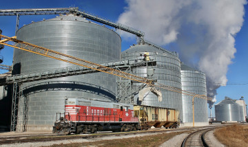 Картинка техника поезда железная дорога рельсы локомотив вагоны грузовой состав