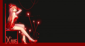 Картинка аниме зима +новый+год +рождество девушка арт tidsean снегурочка