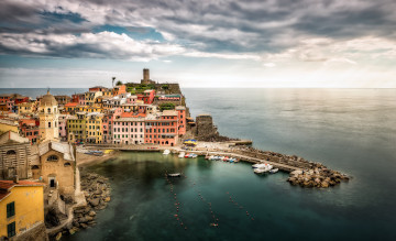 Картинка vernazza+dreaming города -+пейзажи поселок море скала бухта