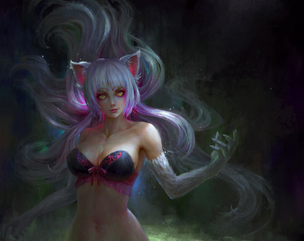 Обои картинки фото аниме, bakemonogatari, hanekawa, tsubasa, оборотень, девушка, tang