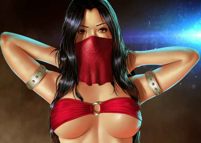 Обои картинки фото фэнтези, девушки, эротика, взгляд, девушка, арт, грудь, глаза