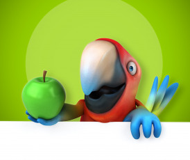 обоя 3д графика, юмор , humor, попугай