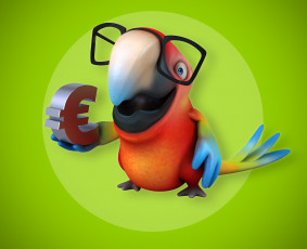 обоя 3д графика, юмор , humor, попугай