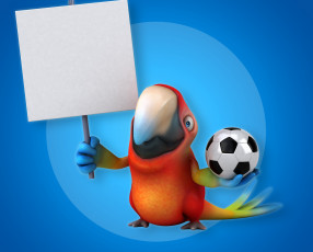 Картинка 3д+графика юмор+ humor попугай