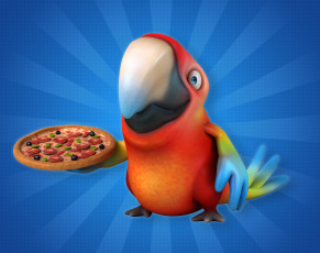 Картинка 3д+графика юмор+ humor попугай