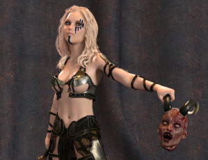 Картинка 3д+графика фантазия+ fantasy девушка взгляд фон