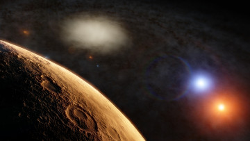 Картинка космос арт галактика вселенная звезды планеты