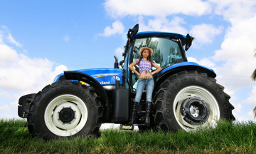 обоя техника, тракторы, девица, трактор