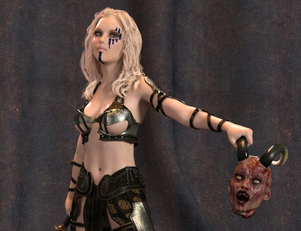 Обои картинки фото 3д графика, фантазия , fantasy, девушка, взгляд, фон