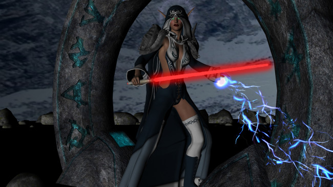 Обои картинки фото 3д графика, эльфы , elves, эльфийка, взгляд, фон