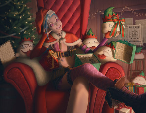 Картинка видео+игры league+of+legends jinx подарки поро кресло ёлка