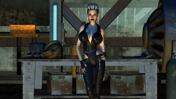 Картинка 3д+графика люди+ people девушка фон взгляд униформа