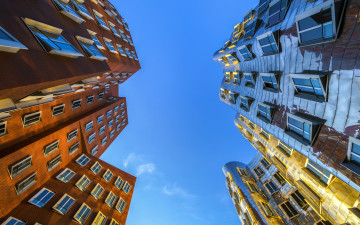 Картинка города -+здания +дома дюссельдорф современная архитектура современные здания вид снизу германия городской