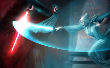 Картинка видео+игры star+wars +knights+of+the+old+republic+2 ситх девушка мечи бой