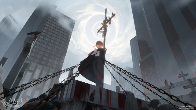 Обои картинки фото аниме, chainsaw man, девушка