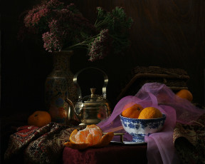 Картинка ира быкова натюрморт розовой тканью еда