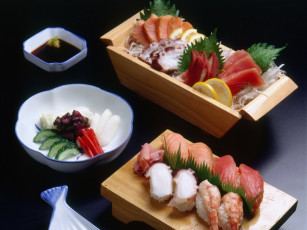 Картинка еда рыба морепродукты суши роллы