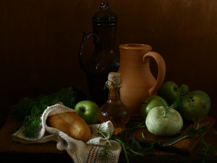 Картинка ира быкова кувшины хлеб еда натюрморт