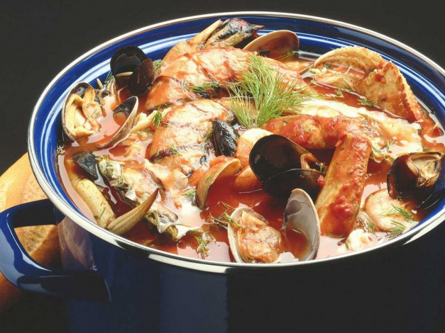 Обои картинки фото еда, рыбные, блюда, морепродуктами