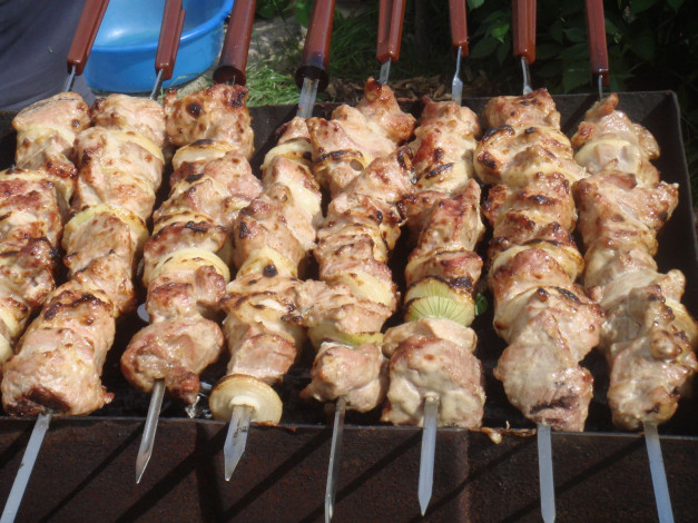 Обои картинки фото еда, шашлык, барбекю