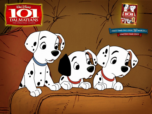 Обои картинки фото мультфильмы, 101, dalmatians