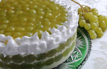 Картинка еда торты виноград крем