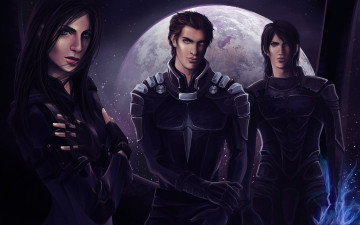 Картинка фэнтези люди команда экипаж парни девушка космос