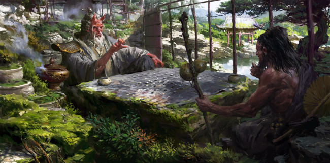 Обои картинки фото фэнтези, демоны, рога