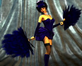 Картинка 3д+графика люди+ people перья фон взгляд девушка