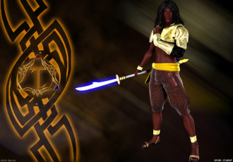 Картинка 3д+графика фантазия+ fantasy фон символ меч взгляд мужчина