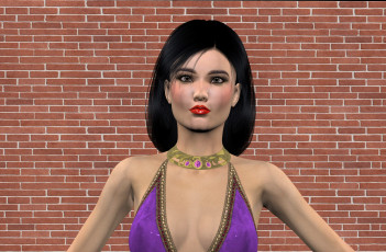 Картинка 3д+графика портрет+ portraits фон взгляд девушка