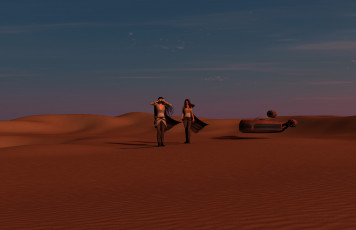 Картинка 3д+графика фантазия+ fantasy пустыня фон взгляд девушки