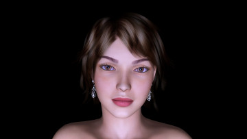 Картинка 3д+графика портрет+ portraits девушка взгляд фон