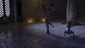 Картинка 3д+графика _science+fiction робот фон взгляд девушка