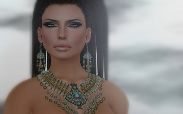 Картинка 3д+графика портрет+ portraits египтянка фон взгляд девушка