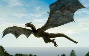 Картинка 3д+графика существа+ creatures полет дракон