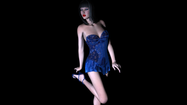 Обои картинки фото 3д графика, люди , people, взгляд, платье, фон, девушка