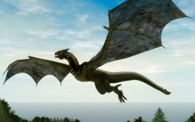 Обои картинки фото 3д графика, существа , creatures, полет, дракон