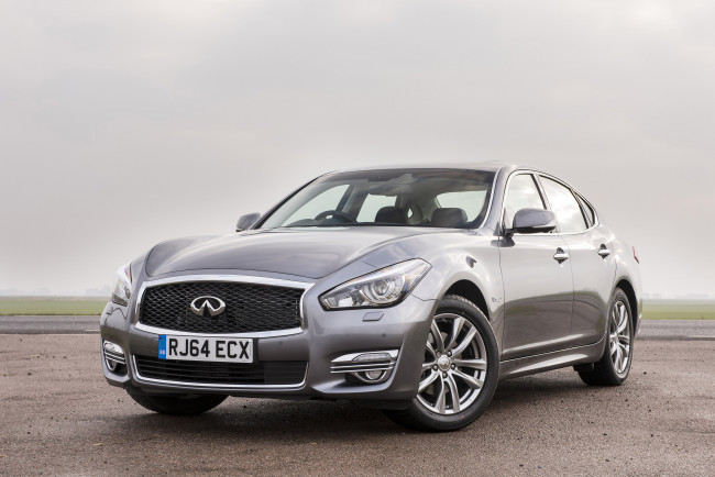Обои картинки фото автомобили, infiniti, q70, hybrid, uk-spec, y51, 2015г, серый