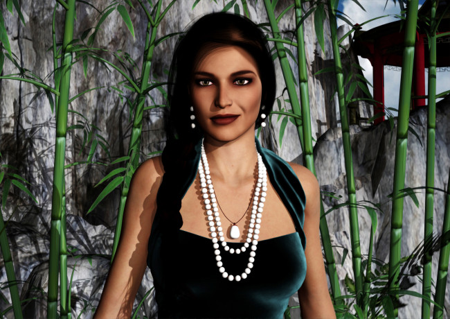 Обои картинки фото 3д графика, люди , people, девушка, взгляд, фон