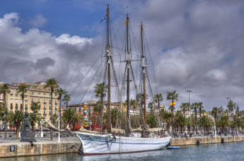 Картинка корабли парусники мачты пристань