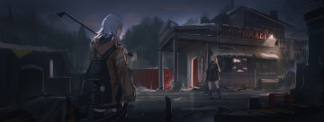 Картинка автор +renatus-z аниме город +улицы +здания девочки арт