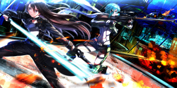 Картинка автор +swordsouls аниме sword+art+online sao sword art online shinon kirigaya kazuto