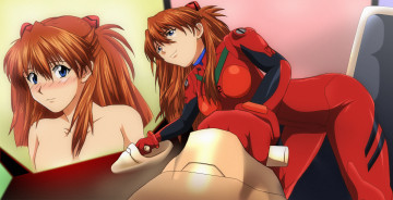 Картинка аниме evangelion фон взгляд девушки