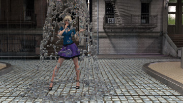 Картинка 3д+графика люди+ people брызги фон взгляд девушка