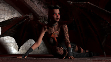 обоя 3д графика, люди , people, девушка, фон, взгляд