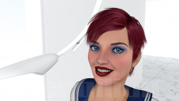 Картинка 3д+графика портрет+ portraits взгляд фон девушка